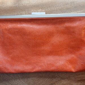 HOBO Tomato RED Leather Wristlet with Vintage Charm